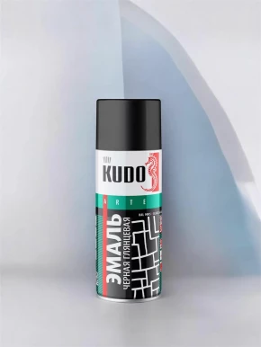 Эмаль-аэрозоль чёрная 520мл.KUDO KU-1002 глян.