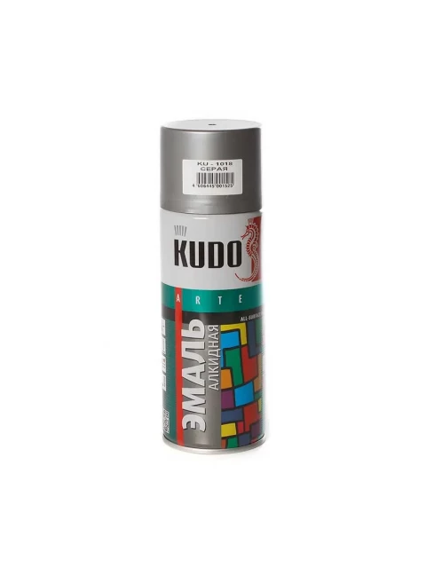 Эмаль-аэрозоль серая 520мл.KUDO KU-1018